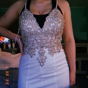 White and gold formal dress